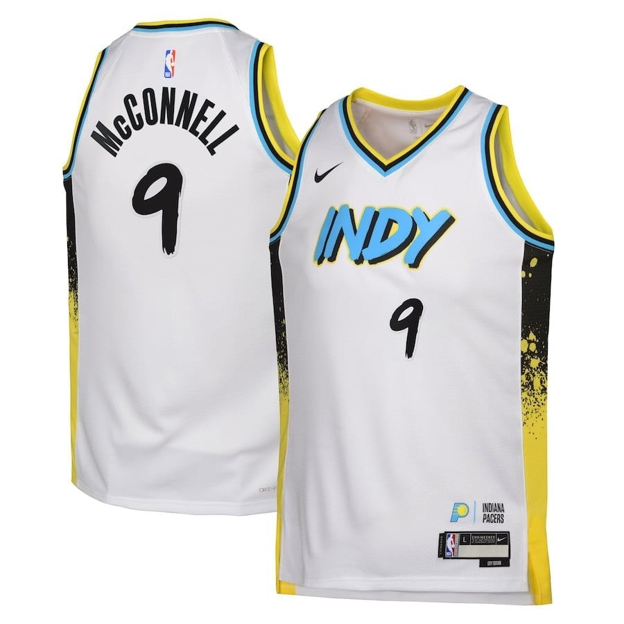 T.J. McConnell #9 Indiana Pacers City Edition Swingman Jersey White 2024/25