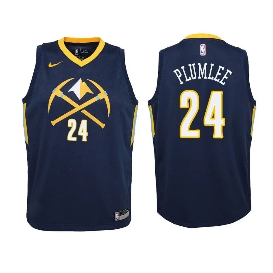 Nuggets Mason Plumlee 24 City Edition Navy Jersey Unisex