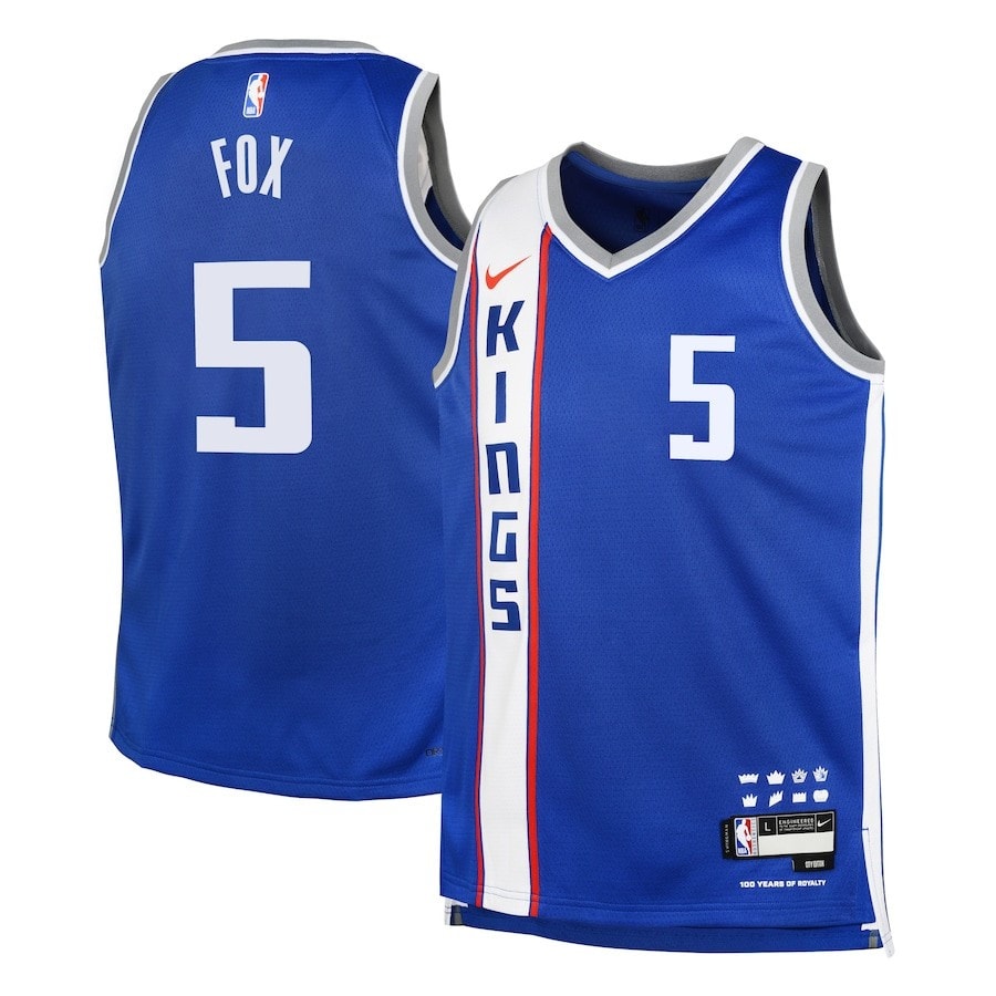 De'Aaron Fox 5 Sacramento Kings 2023/24 City Edition Swingman Jersey Blue