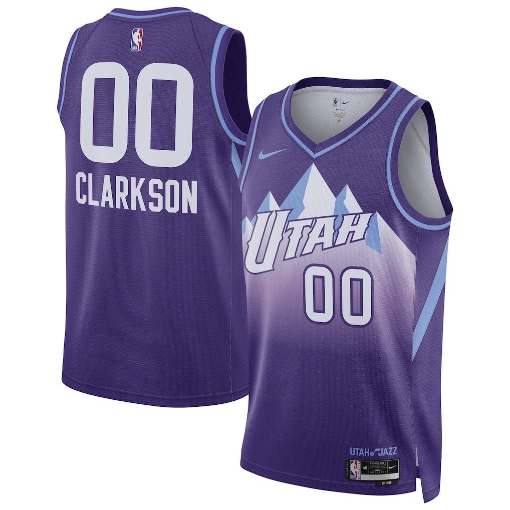 Jordan Clarkson 00 Utah Jazz Unisex 2024/25 Swingman Player Jersey City Edition Purple
