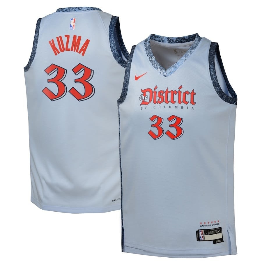 Kyle Kuzma 33 Washington Wizards 2024/25 City Edition Swingman Jersey Powder Blue