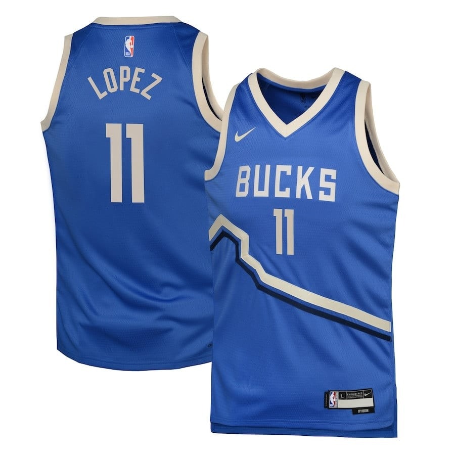 Brook Lopez 11 Milwaukee Bucks City Edition Royal Swingman Jersey