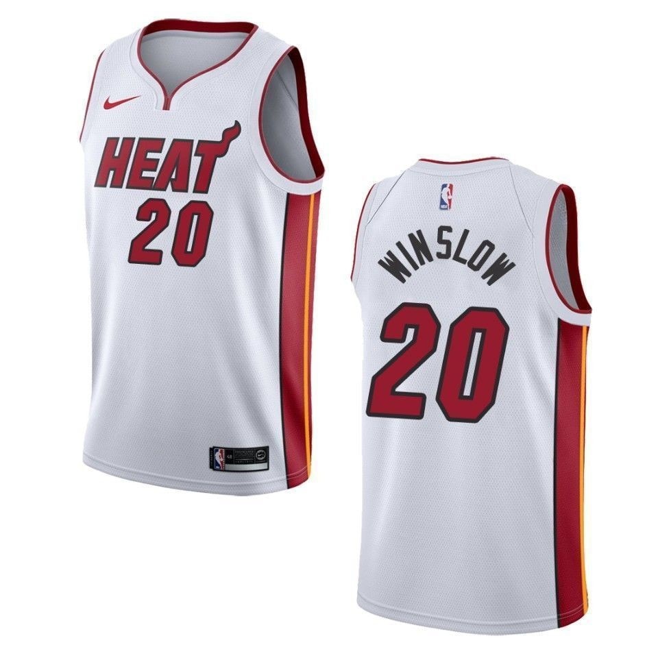 Men's Miami Heat Justise Winslow #20 Association White Swingman Jersey