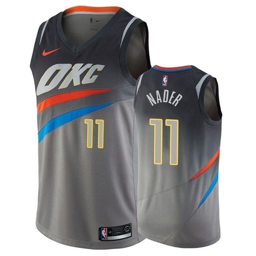 Thunder Abdel Nader 11 City Gray Men's Basketball Jersey - Polyester, Sizes