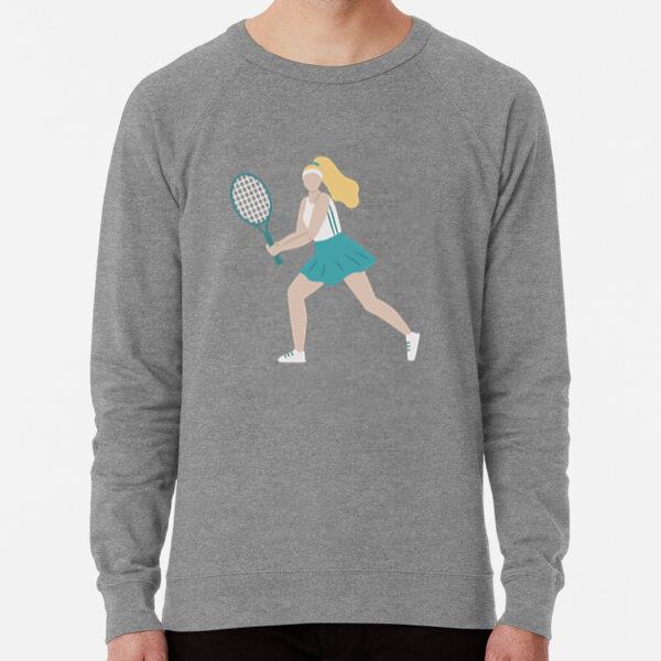Blonde Woman Is Playing Tennis With A Racquet Sweatshirt