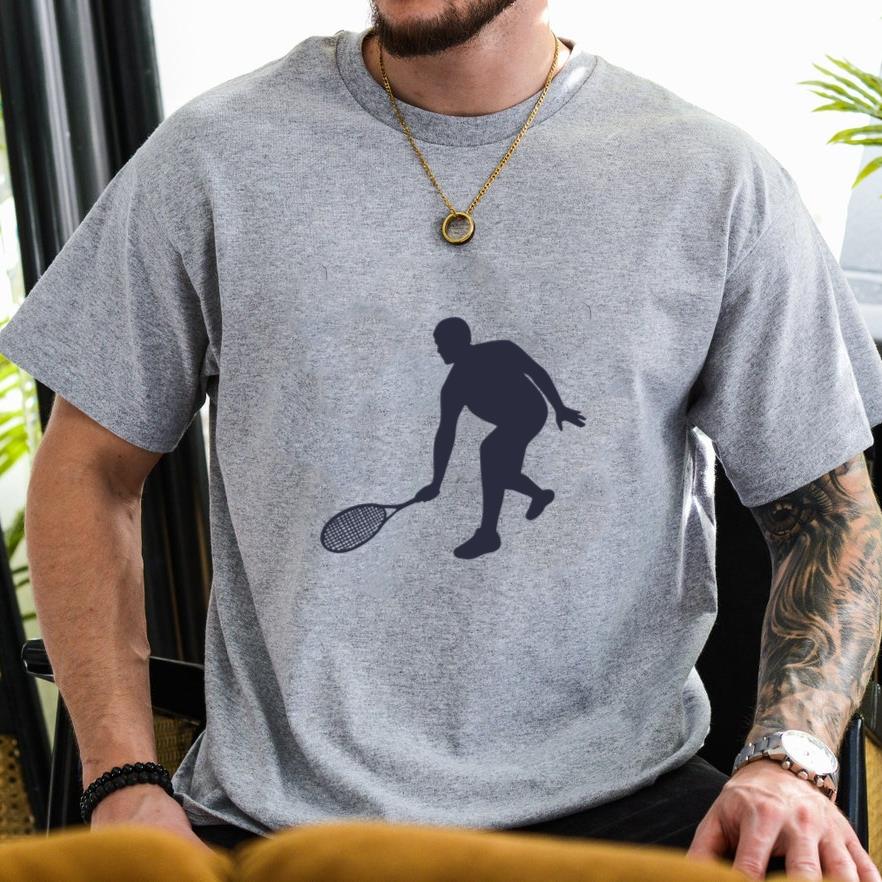 Man Tennis Player Pose Silhouette T-Shirt