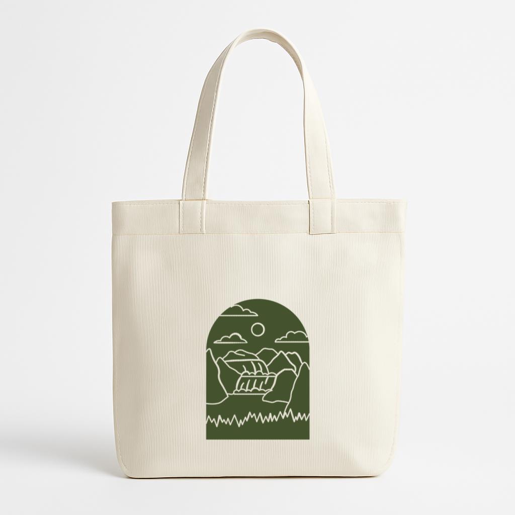 Mountain Waterfall Landscape Design Canvas Tote Bag