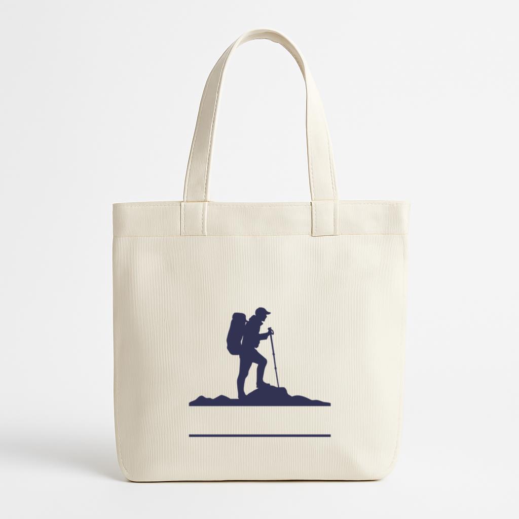 Mountaineer Silhouette Canvas Tote Bag
