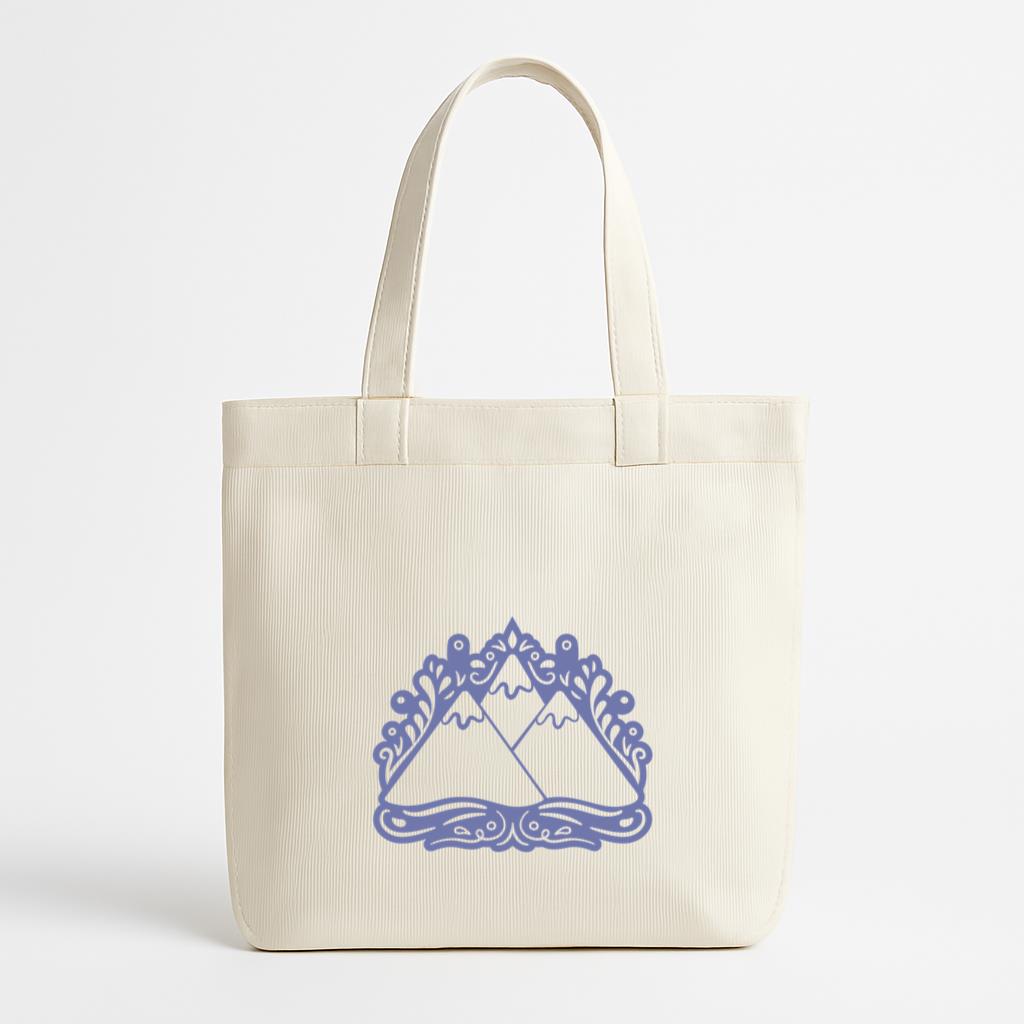 Mountains And Purple Swirls Canvas Tote Bag
