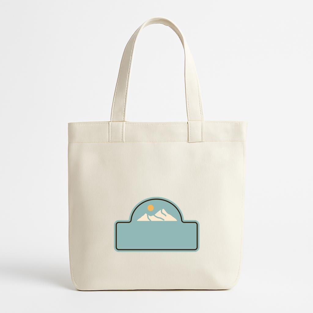 Mountains And Sun Nature Label Canvas Tote Bag