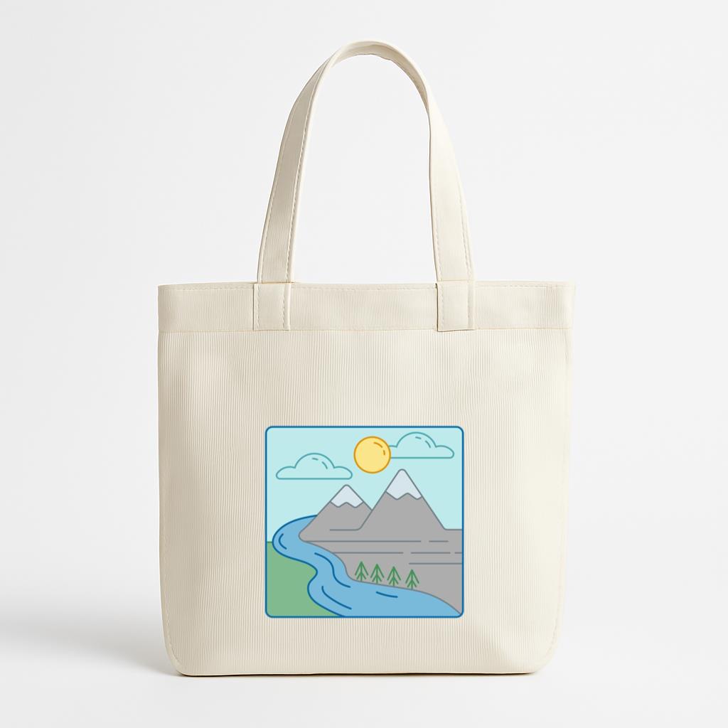 Mountains Landscape And River Canvas Tote Bag