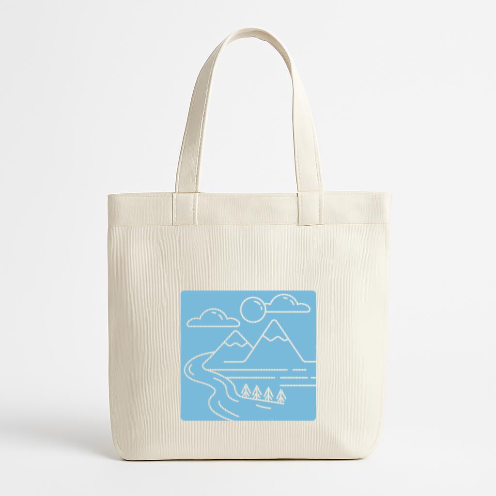 Mountains Landscape And River Duotone Canvas Tote Bag
