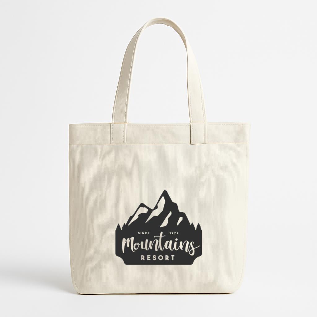 Mountains Resort Logo Canvas Tote Bag