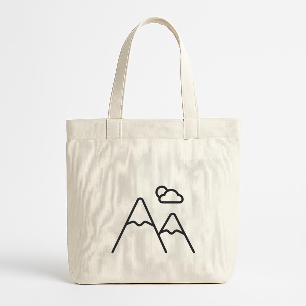 Mountains Stroke Icon Canvas Tote Bag