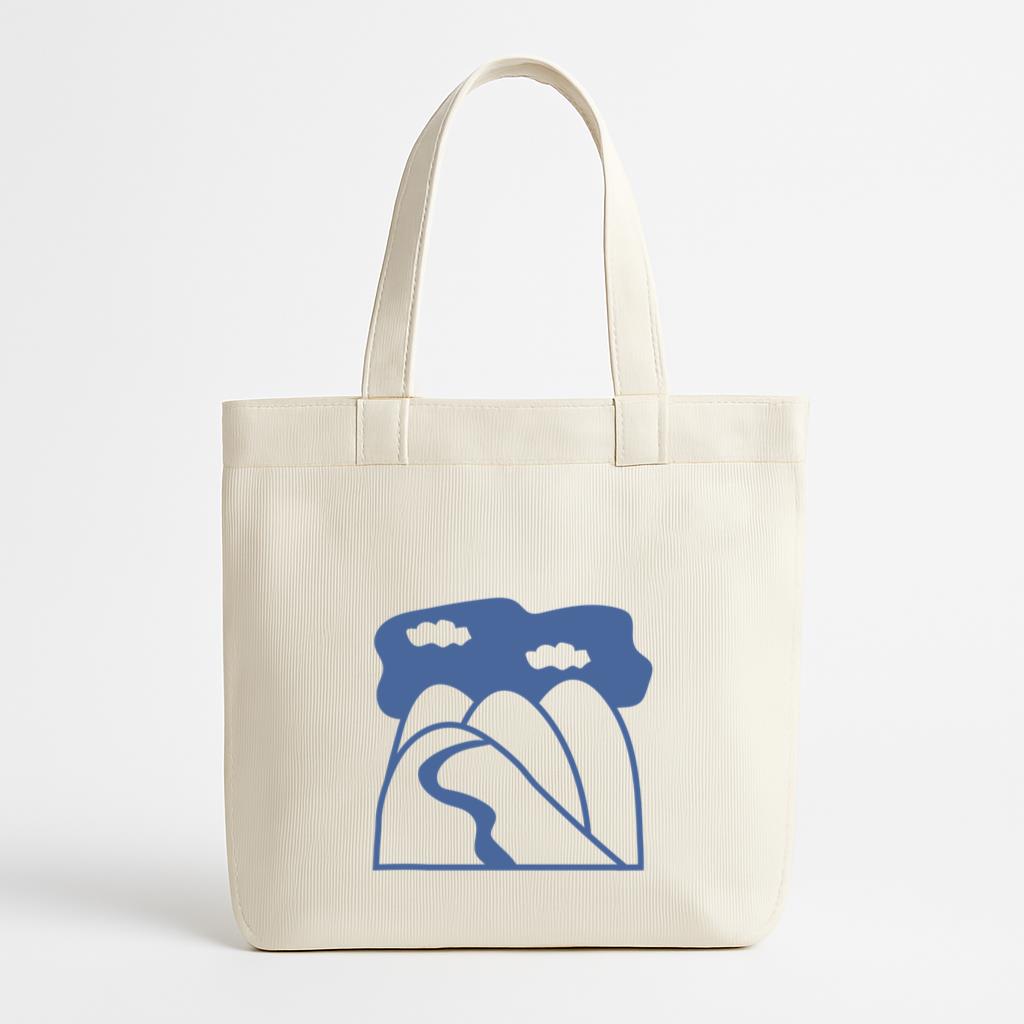 Nature Scenery Hills Cut Out Canvas Tote Bag