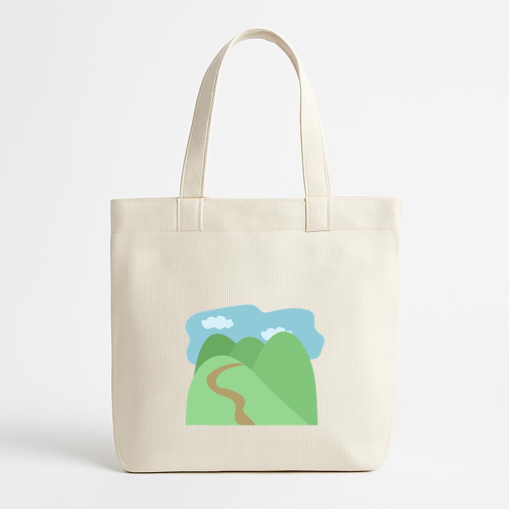 Nature Scenery Hills Semi Flat Canvas Tote Bag