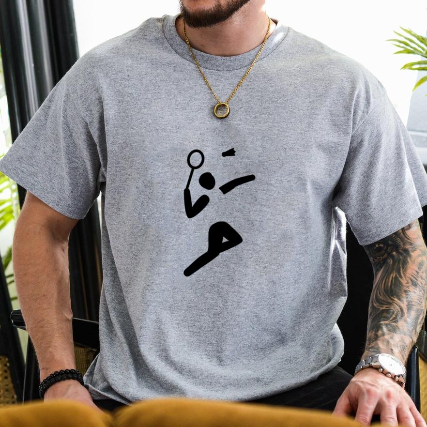 Person Playing Tennis Sport Pictogram Badminton T-Shirt