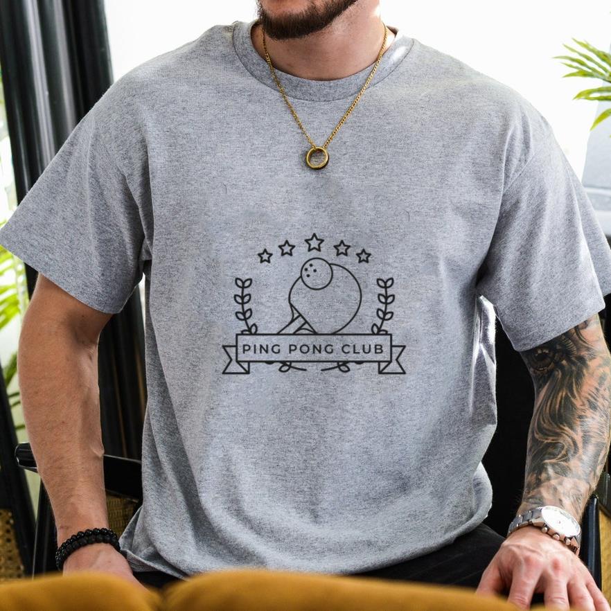 Ping Pong Club Tennis Ball Racket Star Branch Badge Stroke T-Shirt