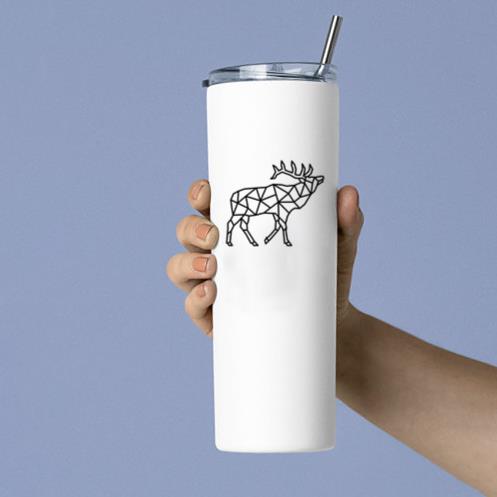 Polygonal Stroke Deer Tumbler