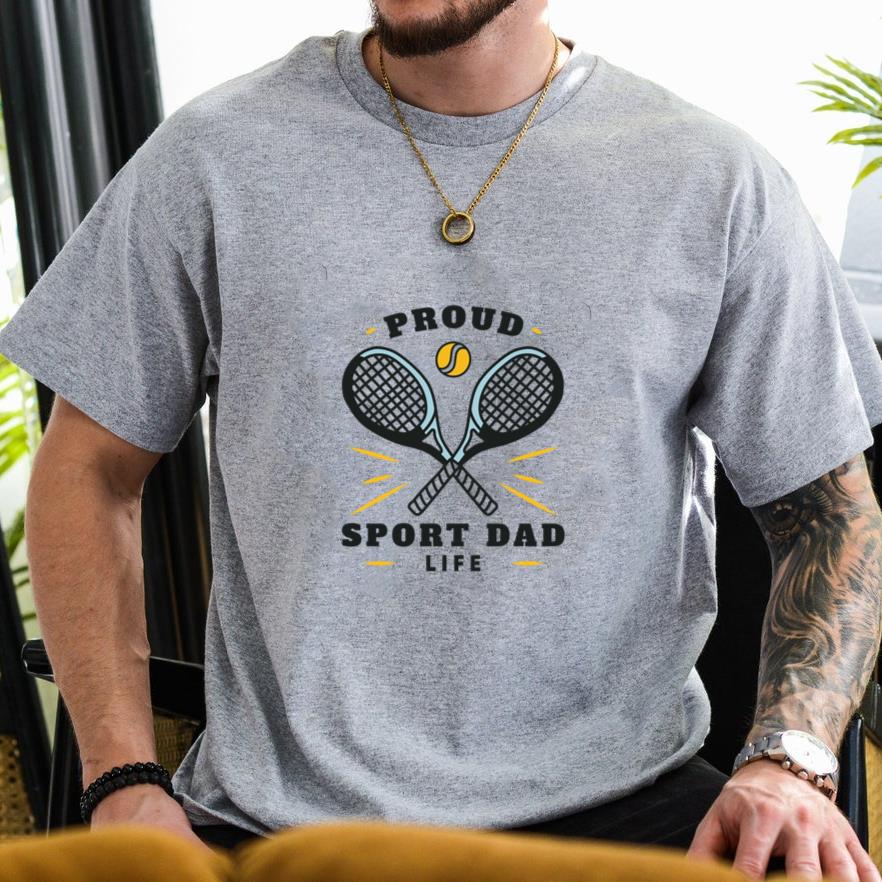 Proud Sport Dad Life Tennis Design T-Shirt