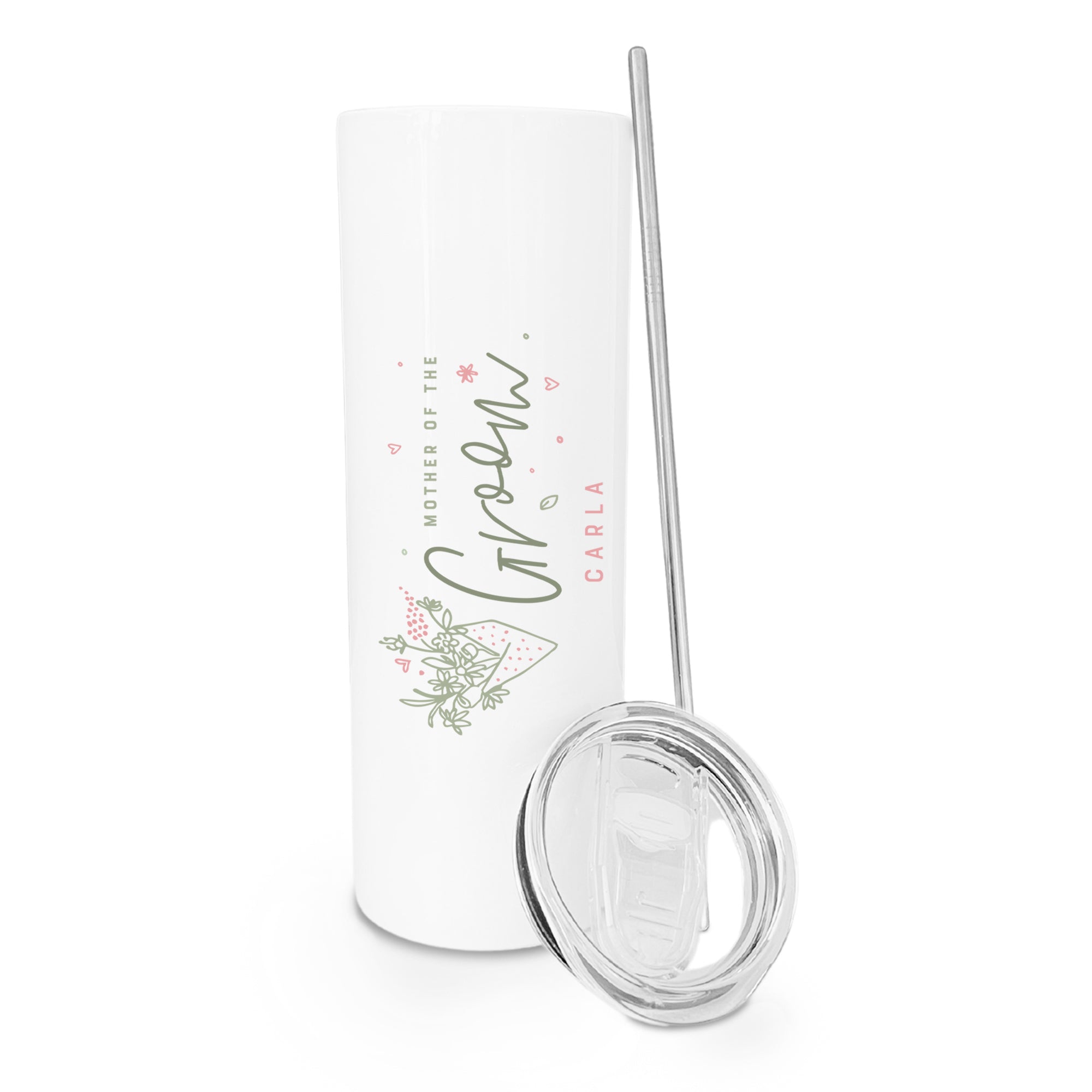 Personalized Name Floral Mother of the Groom Wedding Tumbler