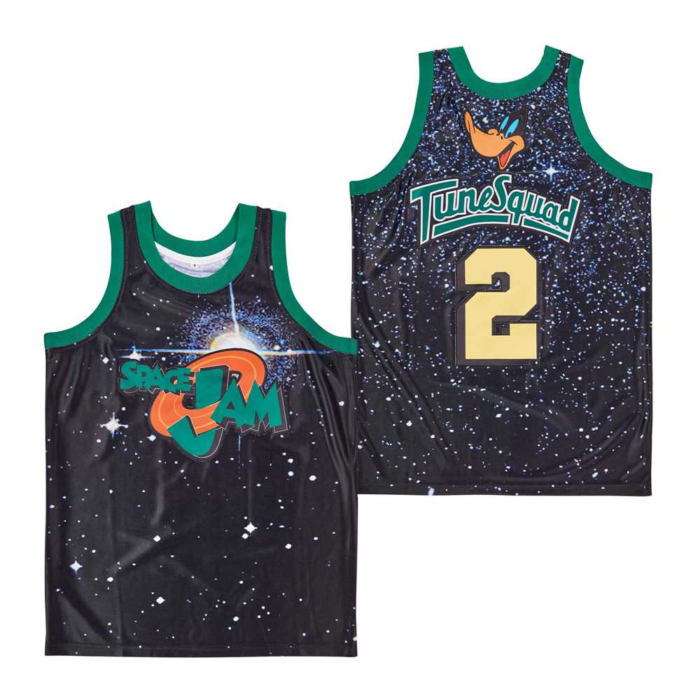 #2 Tune Squad Space Jam Galaxy Pattern Swingman Jersey - Black Multicolor