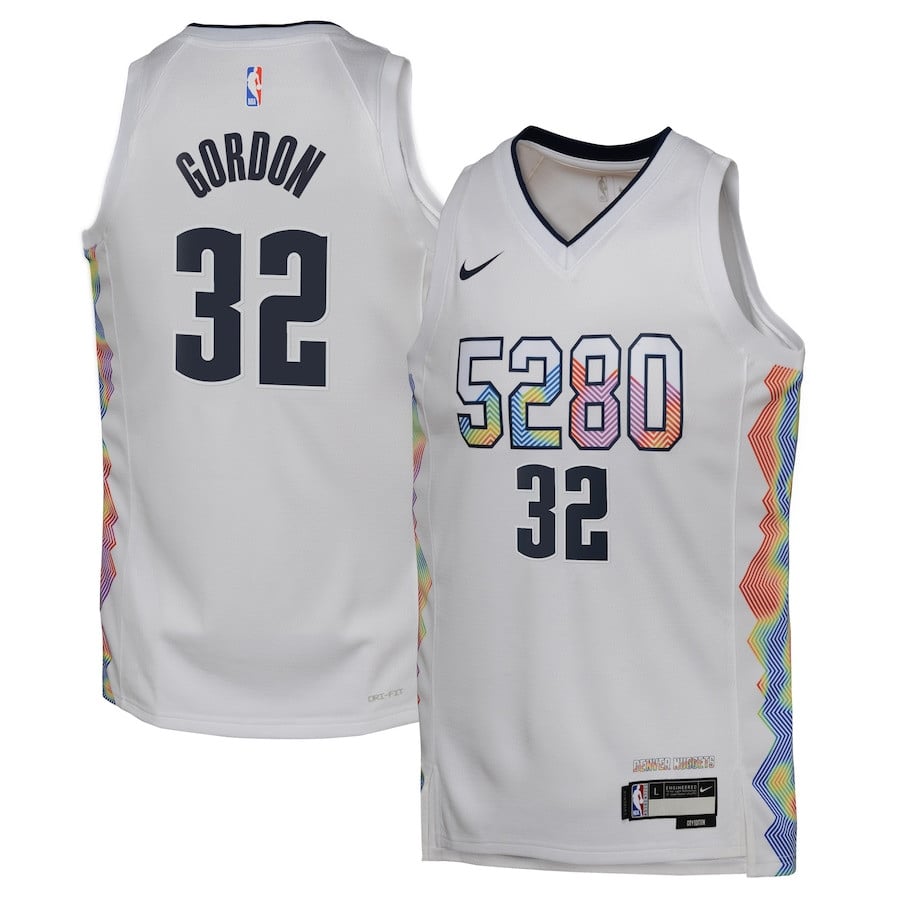 Aaron Gordon 32 Denver Nuggets 2024/25 Youth Swingman Jersey City Edition White