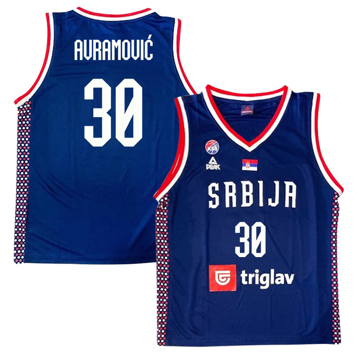 Aleksa Avramovic 30 Serbia Basketball Unisex 2024 Swingman Jersey Navy
