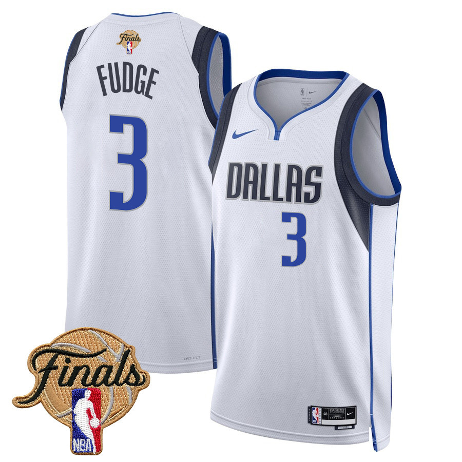 Alex Fudge 3 Dallas Mavericks 2024 Finals Patch Swingman Jersey Association Edition White