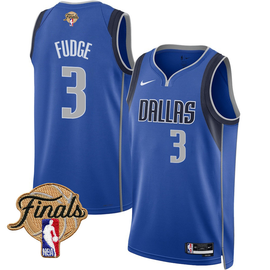 Alex Fudge 3 Dallas Mavericks 2024 Finals Patch Swingman Jersey Icon Edition Blue