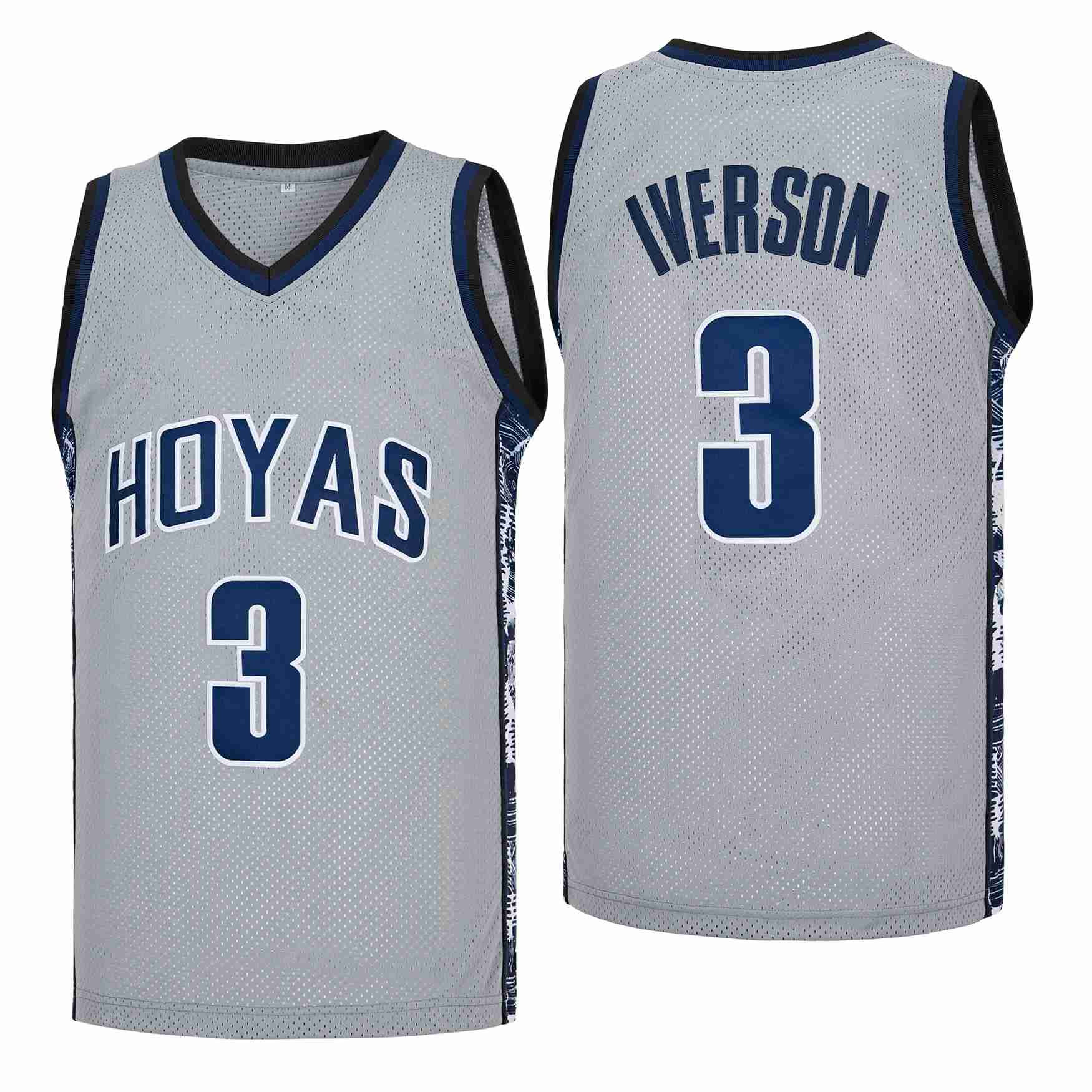 Allen Iverson 3 Georgetown Hoyas Swingman Jersey - Gray Unisex Adult Sizes S-3XL