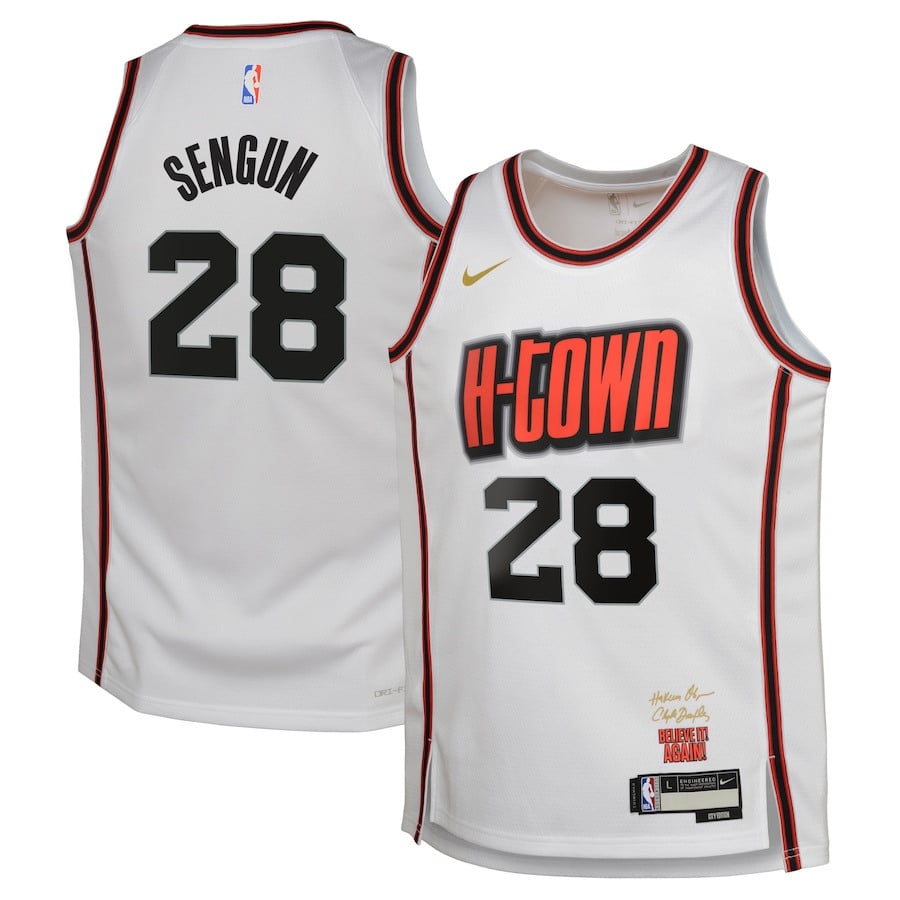 Alperen Sengun 28 Houston Rockets 2024/25 Youth Swingman Jersey City Edition White