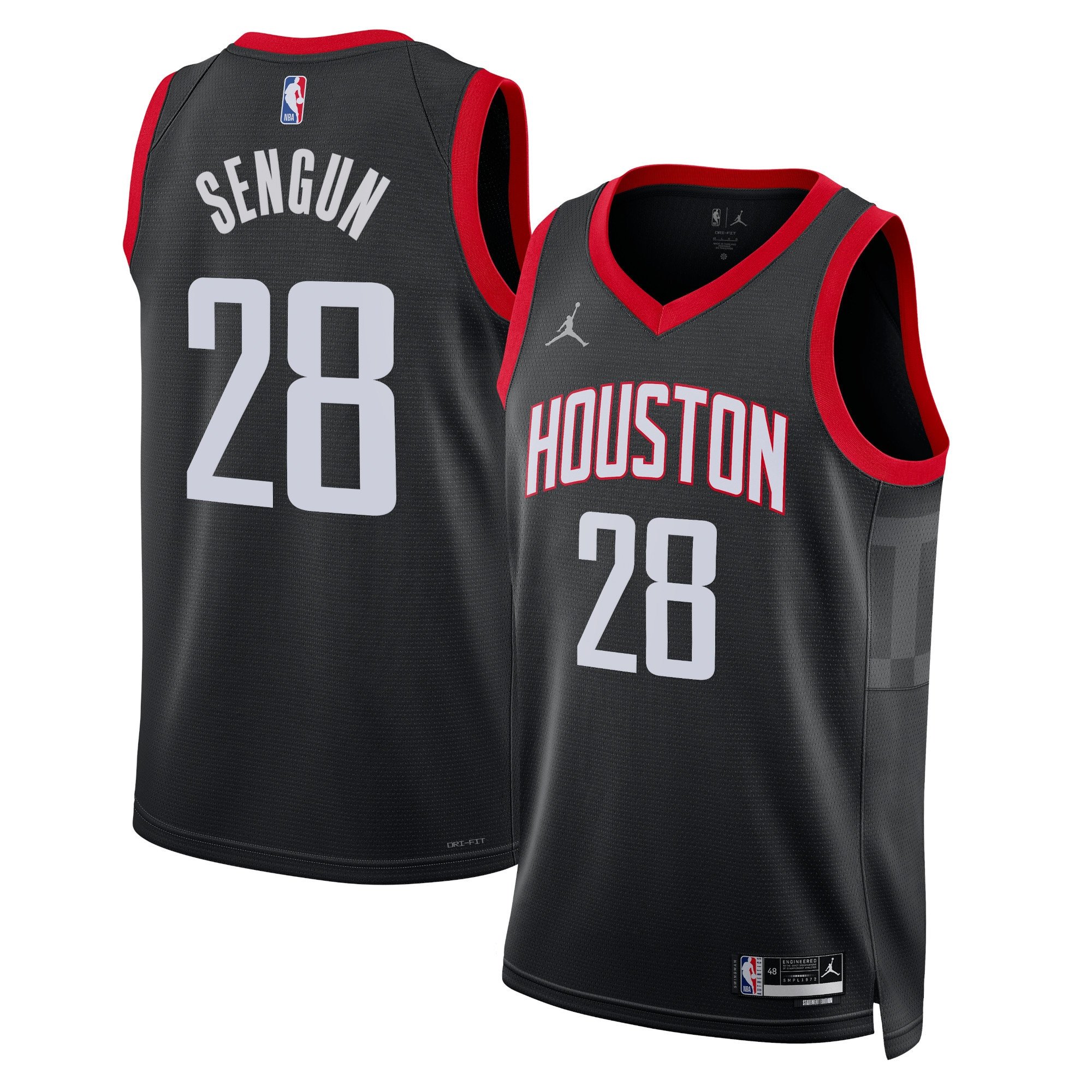 Alperen Sengun 28 Houston Rockets Unisex 2024/25 Swingman Player Jersey Statement Edition Black