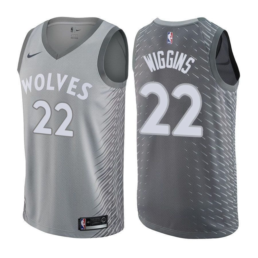 Andrew Wiggins 22 Timberwolves City Edition Gray NBA Jersey - Adult Sizes S-3XL