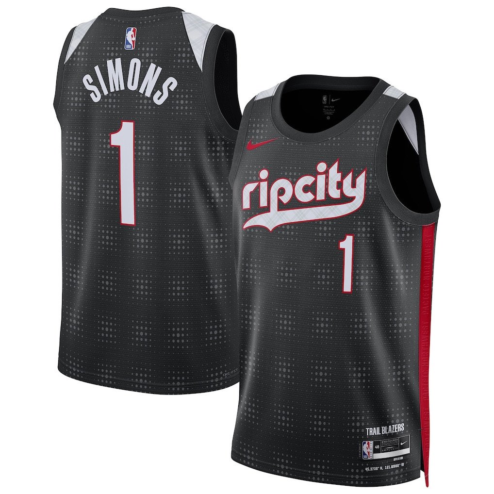 Anfernee Simons 1 Portland Trail Blazers Unisex 2024/25 Swingman Player Jersey City Edition Black
