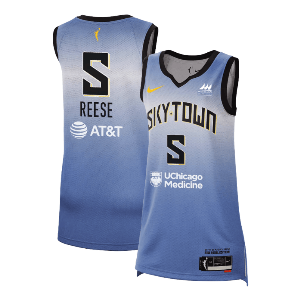 Angel Reese 5 Chicago Sky 2024 Rebel Edition Unisex Jersey - Light Blue