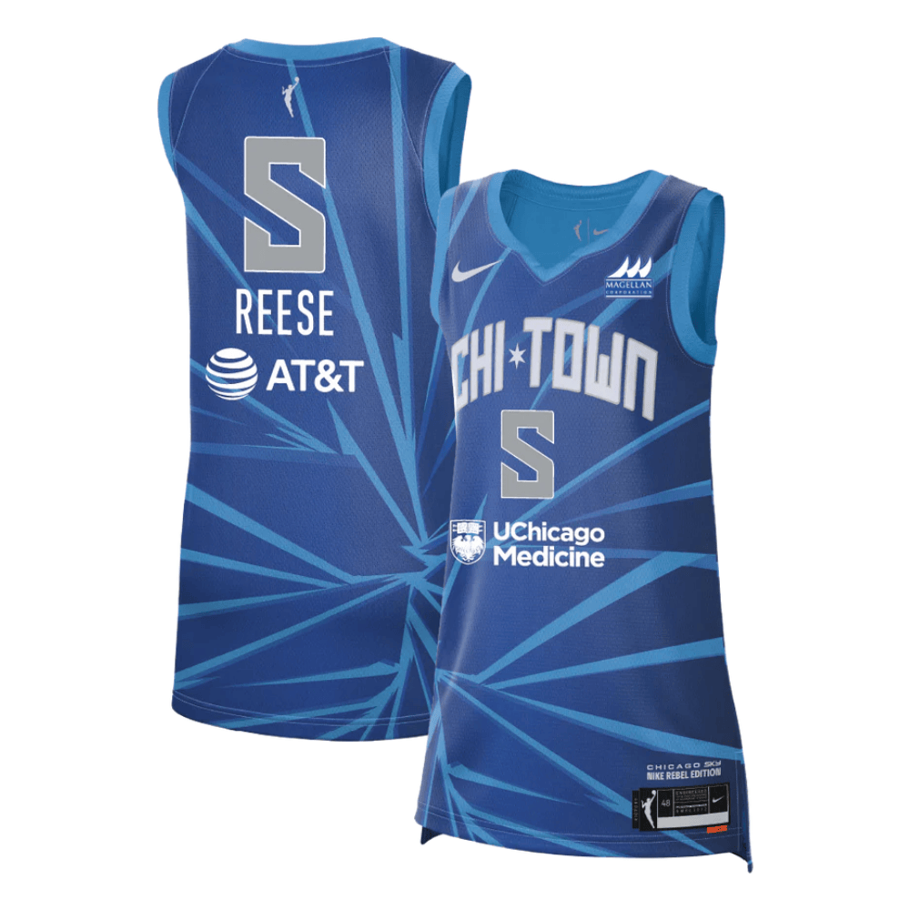 Angel Reese #5 Chicago Sky 2024 Rebel Edition Victory Jersey Unisex Sky Blue