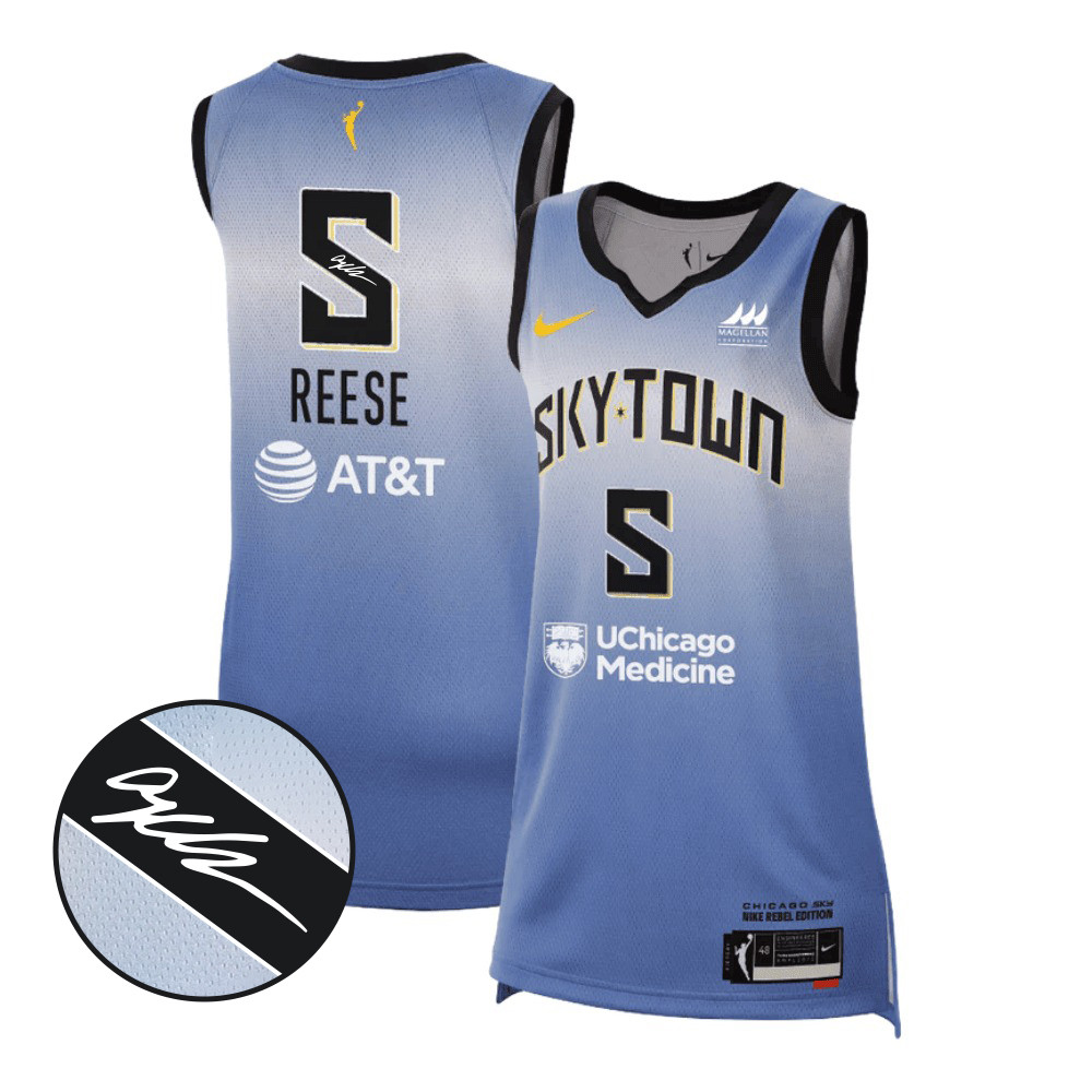 Angel Reese Signed Chicago Sky 2024 Rebel Edition Unisex Jersey Light Blue