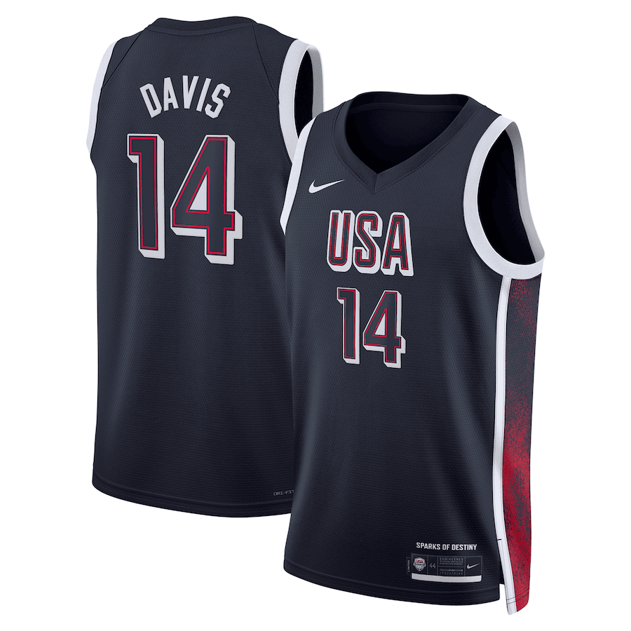 Anthony Davis 14 USA Basketball 2024 Swingman Jersey Navy Multicolor Unisex Adult