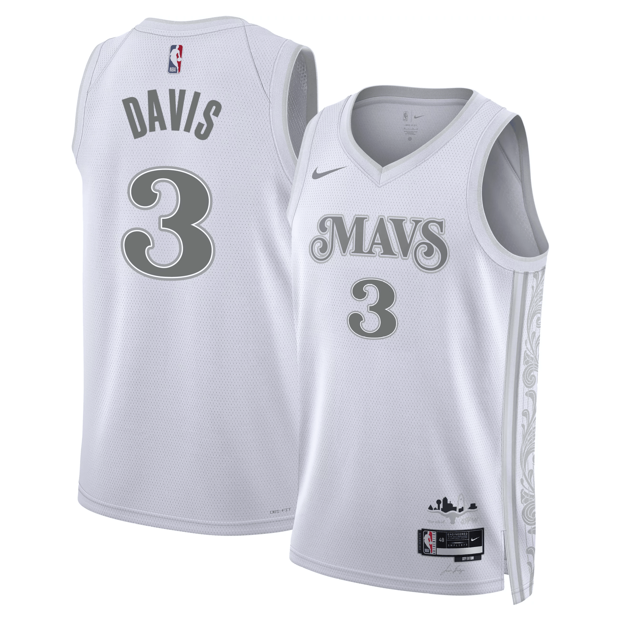 Anthony Davis 3 Dallas Mavericks 2024/25 City Edition Swingman Jersey White