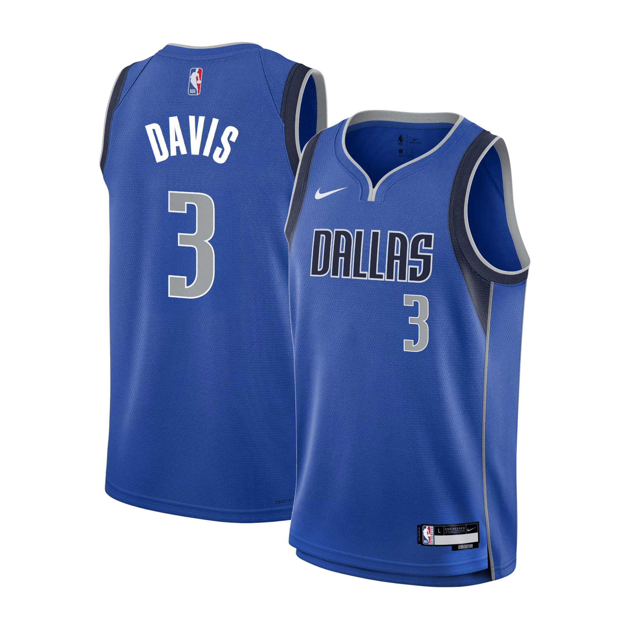 Anthony Davis 3 Dallas Mavericks 2024/25 Icon Edition Swingman Jersey Blue Multicolor