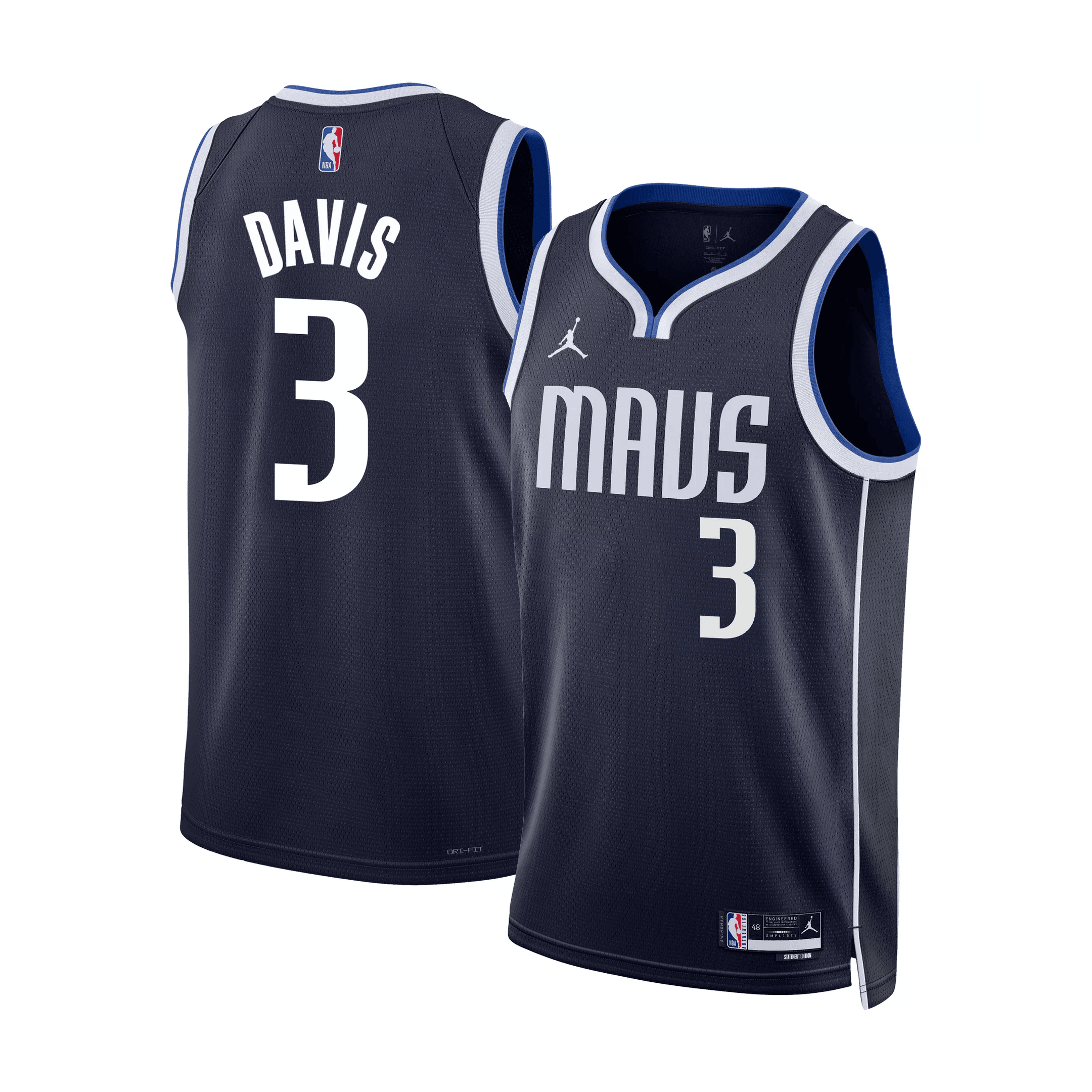 Anthony Davis 3 Dallas Mavericks 2024/25 Statement Edition Swingman Jersey Navy