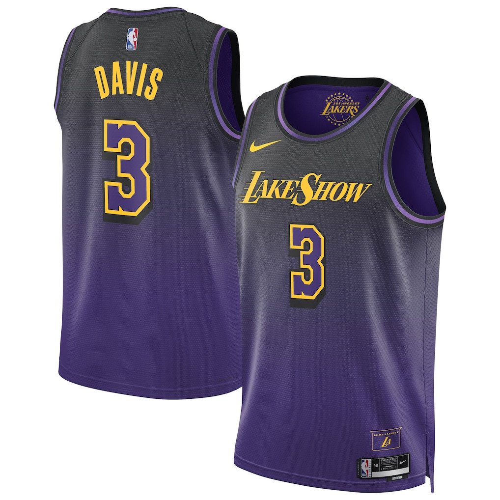 Anthony Davis 3 Los Angeles Lakers Unisex 2024/25 Swingman Player Jersey City Edition Purple
