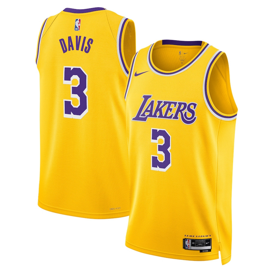 Anthony Davis 3 Los Angeles Lakers Unisex Swingman Jersey Icon Edition Gold