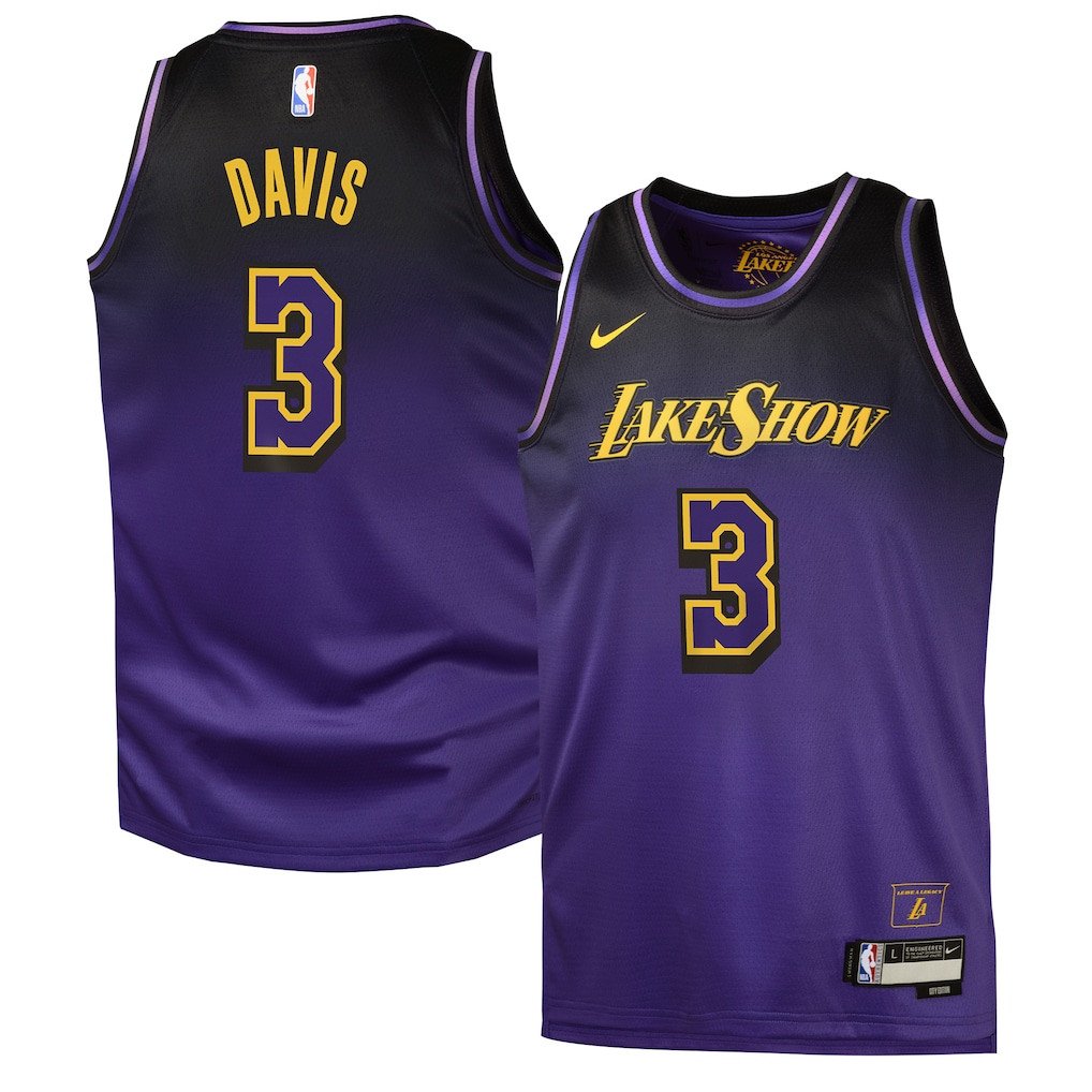 Anthony Davis 3 Los Angeles Lakers Youth City Edition Swingman Jersey Purple