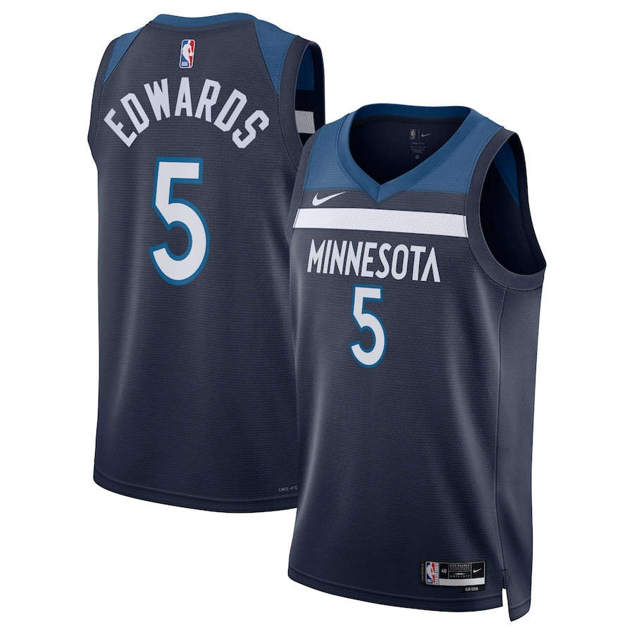 Anthony Edwards 5 Minnesota Timberwolves Unisex Swingman Jersey Icon Edition Navy