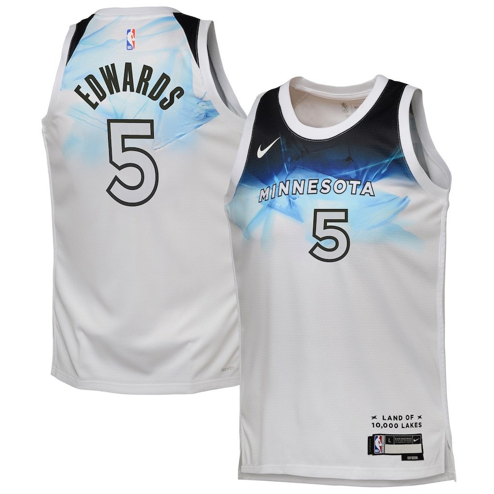 Anthony Edwards 5 Minnesota Timberwolves Youth City Edition Swingman Jersey White