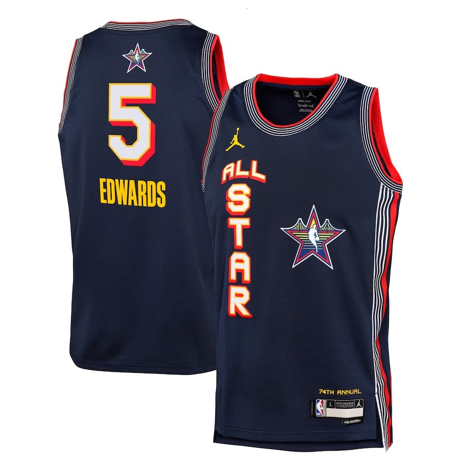 Anthony Edwards 5 NBA All Star Swingman Team Youth Jersey Navy - Youth Sizes S-3XL