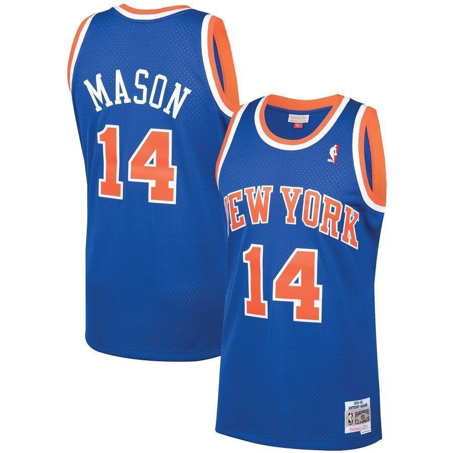 Anthony Mason New York Knicks Mitchell & Ness 1991-92 Hardwood Classics Swingman Jersey - Blue