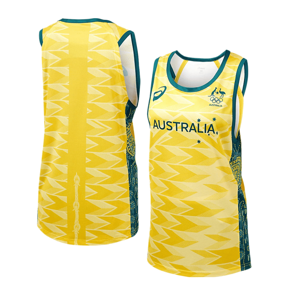 Australia 2024 Basketball Unisex Swingman Jersey Yellow Multicolor S-3XL